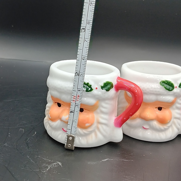 Vintage 60s Santa Claus Mini Ceramic Christmas Mug Set Of 2 - Picture 4 of 7